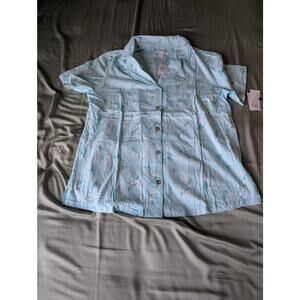 NWT Carole Hochman  Capri Cotton Knit Pajama Set size M